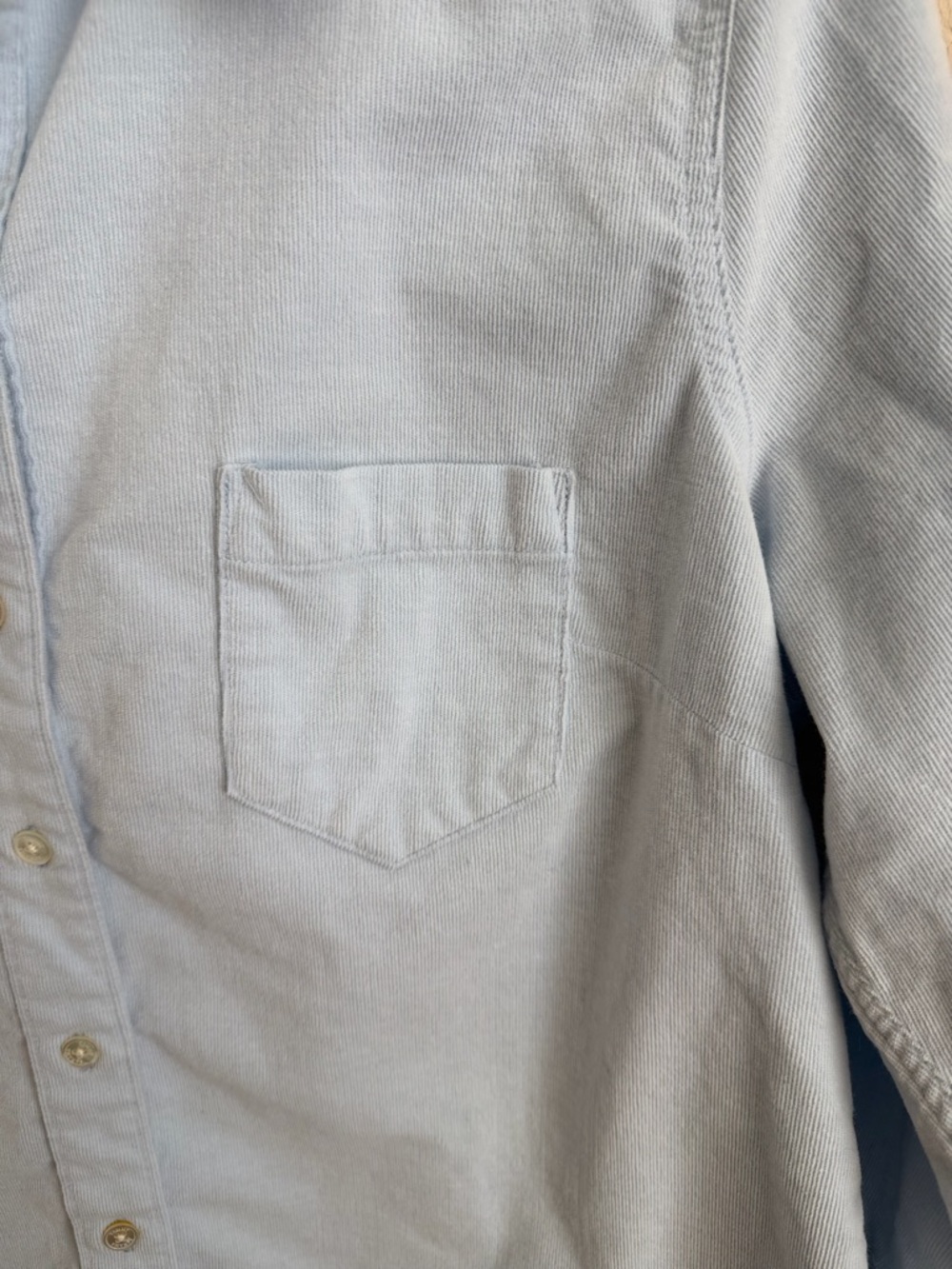 Tommy Bahama Coasta Corduroy Shirt Blue Women’s Size M Plaid Trim Cotton Stretch - Picture 6 of 10